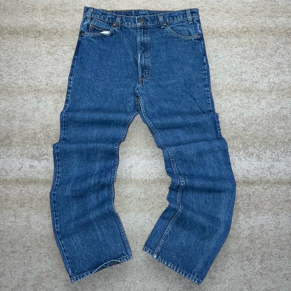 Vintage Orange Tab Levis Jeans 517 Bootcut Flared Made in USA Medium Wash 80s - Picture 2 of 6